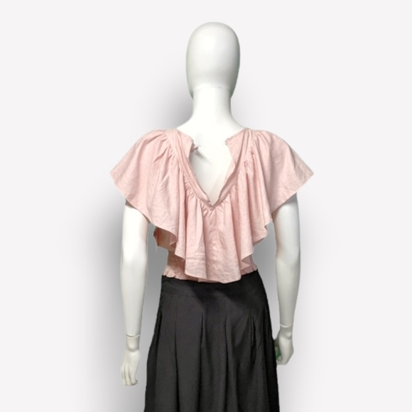 Nordstrom Open Edit Crop Ruffled Top, XS - Picture 7 of 9
